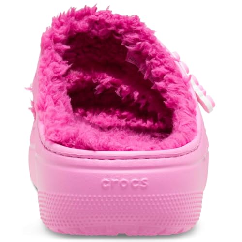 Image of Crocs Unisex-Adult Classic Cozzzy Sandals, Fuzzy Slippers and Slides, Taffy Pink, 15 Men /17 Women