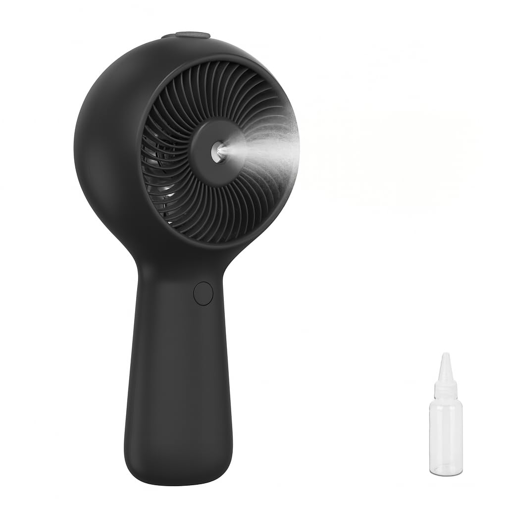 AISHUJIE Portable Handheld Fan, Misting Fans with USB Rechargeable, 3 Speed Personal Fan Handheld and Desktop, Perfect for Office, Home, School,