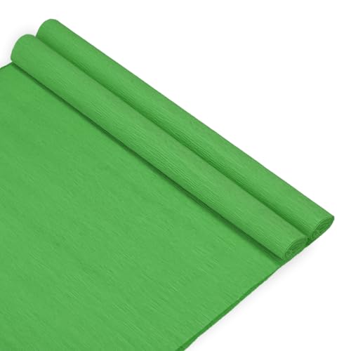 M METERXITY 2-Pack Crepe Paper, 8.2ft x 20" /250 x 50cm(LxW) Soft Wide Crepe Paper Streamer Sheet, Decorative Craft Streamer for DIY Craft/Flower Making/Decoration [Fruit Green]