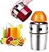 Produktbild Delgeo Zitronenpresse Zitruspresse Edelstahl Manuelle mit Behälter, 18 * 9 * 8.5cm, Profiqualität Orangenpresse Saftpresse Manuell Für Zitrusfrüchte, Weichobst