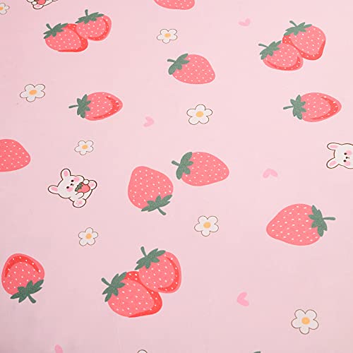 Kwlover 2Pc Soft Bed Fitted Sheet And Pillowcase Set,Strawberry Printed Sheets For Kids Full Size Bed (Pink,Full) #TOP1