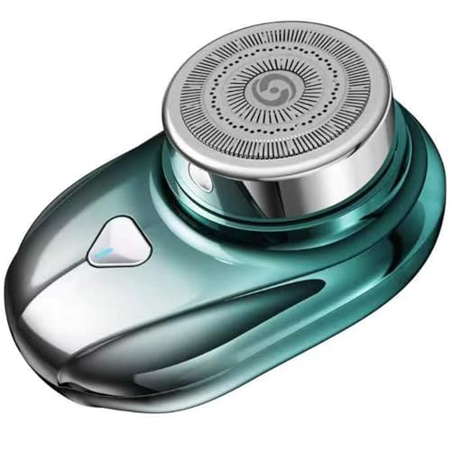 Mini rasoio elettrico portatile da uomo, ricaricabile tramite USB, mini rasoio elettrico, rasoio a umido e asciutto, mini rasoio a capsula per casa e viaggi (verde)