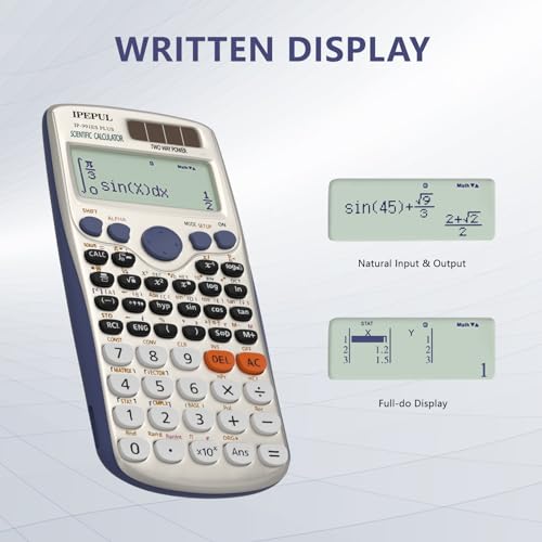 Calculadora científica solar, calculadora científica IPepul com 417 cálculos multifuncionais, visor