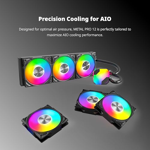 Image of MONTECH Metal PRO 12 ARGB 120mm PWM - High Static Pressure, Quiet RGB Fan with Fluid Dynamic Bearing - Black