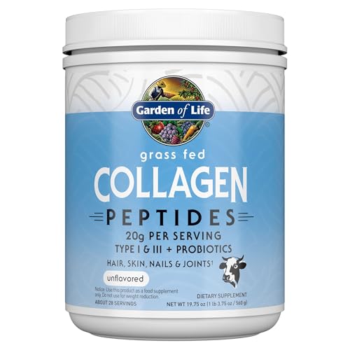 Image of Garden of Life Power Bundle - Collagen Peptides Powder for Hair, Skin, Nails & Joints, Unflavored, 28 Servings + Vegan Vanilla Protein Powder with BCAAs, Probiotics & Enzymes, 20 Servings