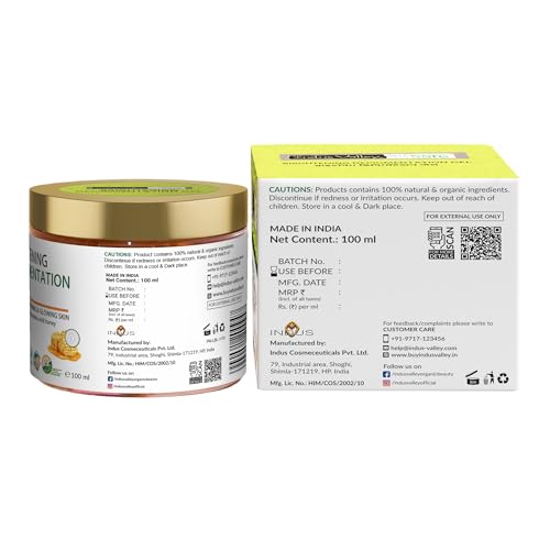Indus Valley Depigmentation Gel with Cow’s Milk Yogurt & Honey Organic & Natural for All Skin Types Brightens & Evens Skin Tone (100ml)