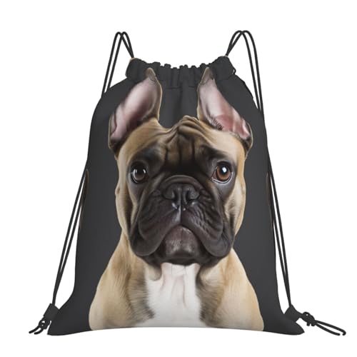 STVYUKL Lovely Maltese Dog Drawstring Backpack Lightweight Sports Gym Sack Drawstring Bags Cinch Bag Sackpack For Work Gym Swim Travel, French