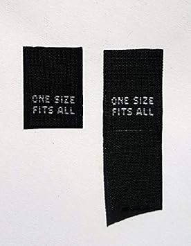 100 pcs Black Woven Clothing Sewing Folded Care Label Size Tags - ONE Size FITS All