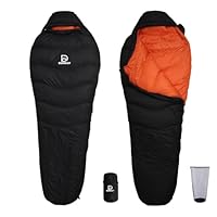 Amazon.co.jp: DERWAY ダウン寝袋 冬用 軽量 枕付き (220*85cm) ワイド