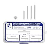 QISHENG White Head 75 PCS #8 Set Stainless Steel Phillips Pan Head Wood Screws Assortment Set,Stainless Steel 18-8 A2(304) Screw,Home Screw Kit