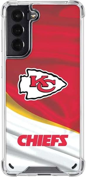 Skinit Clear Phone Case Compatible with Galaxy S21 5G - Officially Licensed NFL Kansas City Chiefs Design