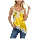 Silvester Oberteil Damen Unterhemden Glitzer Outfit Bluse Elegant Shirt Festliche Oberteile Goldenes Gold XL