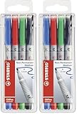 STABILO - Folienstift - OHPen universal - wasserlöslich medium - 8er Pack - grün, rot...