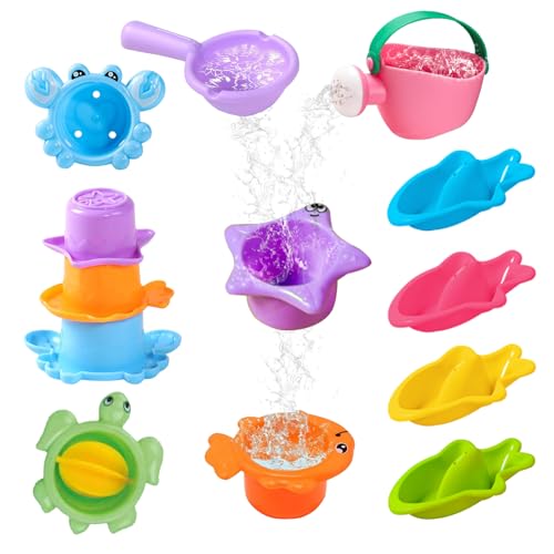 Vlecexs 10 Juguetes Nadar Duchas Lluvia Juguetes Bañera Más de 9 Meses Piscina Playa Funciones Acuáticas Aprender Bebés Juguetes Pequeños Bañarse Niños Niñas