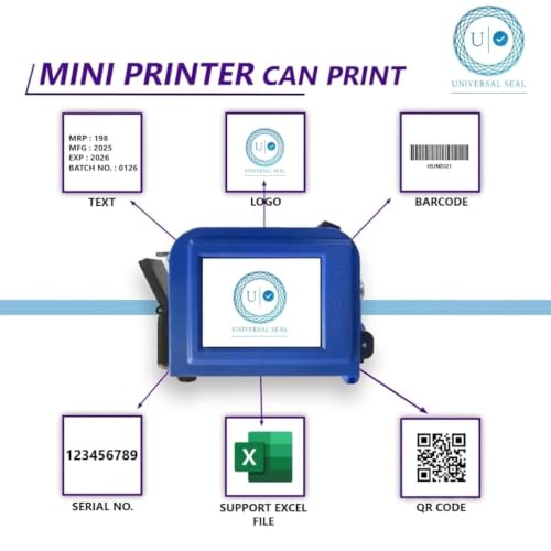 Image of Mini Thermal Inkjet Printer 12.7mm Without Handle | Batch Coding Machine for Date, MFG, EXP, MRP, Barcode & QR Code Printing | Compact TIJ Printer for Boxes, Bottles & Packaging