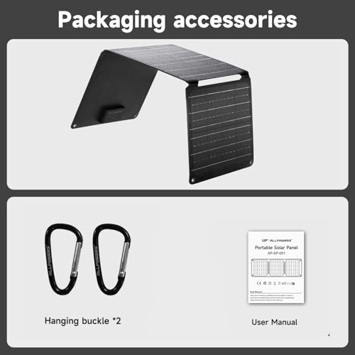 Image of ALLPOWERS SP001 21W Portable Solar Panel Charger, High-Efficiency 22-25% Folding Solar Panel for Camping, RV, Home, and Outdoor Use with Dual USB Outputs（SP001-21W