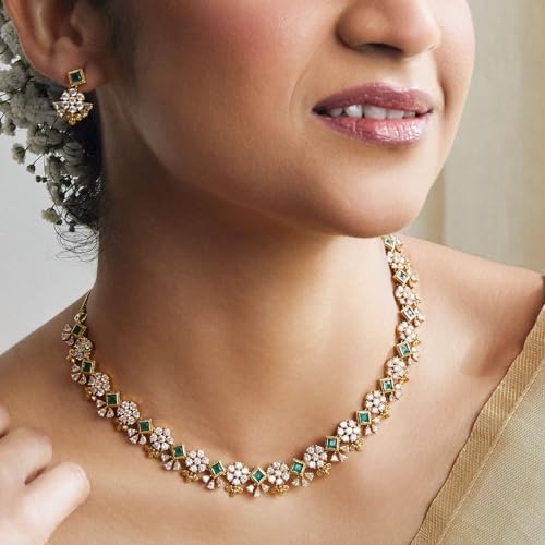 TARINIKA Risay CZ Indian Necklace Set - Indian Jewelry Set for Women by TARINIKA - Used condition - Image 2