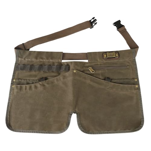 Image of TOURBN Waxed Canvas Garden Apron with Pockets for Men Women Gardening Tool Belt DIY Carpenter Work Aprons