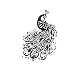kobench Semi Permanent Tattoos,Proud Peacock - K86 Design,Waterproof,Easy-to-Apply,Long Lasting 1-2 Weeks, Plant-Based,Peacock Tattoos