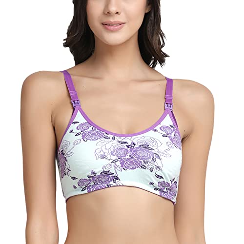 Image of Inner Sense Organic Cotton Bamboo Nursing Bra for Women I Non Padded Feeding Bra with Keyhole Back and Wire Free I Maternity Innerwear with Full Coverage (Combo Pack)