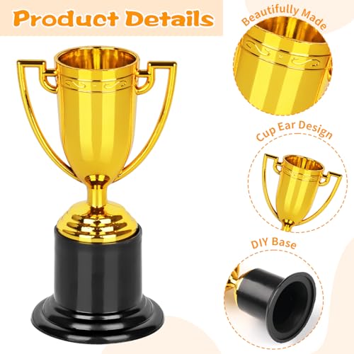 WINKIO Mini Trophies, 12 Pack Gold Trophy Award, Plastic Trophies for Kids, 4 Inch Trophy Cups, Award Trophies for Party Favors, Props, Rewards, Winning Prizes, Competitions Ceremony Parties Favor - Thumbnail 3