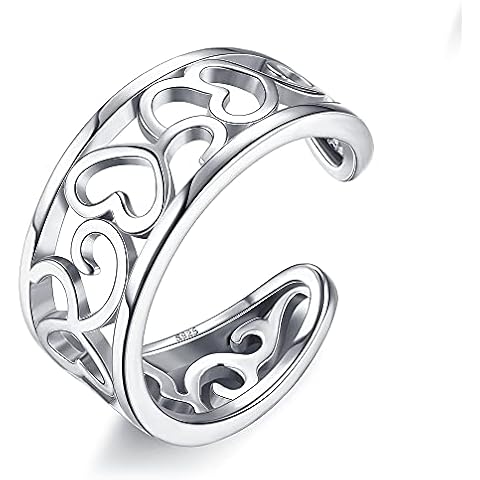Anillos de Dedo del pie de Plata Esterlina Chapado en Oro Blanco Ajustables Cover