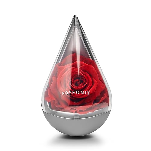 roseonly. Preserved Rose with Water-Drop Shape, Eternal Flowers Gifts for