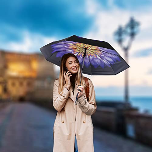Siepasa Automatic Travel Compact Umbrella-Small Folding Compact Travel Umbrellas For Rain, Lightweight Small Portable Umbrella, Small Sun & Rain Windproof Umbrella, Gifts For Girls Women Tennagers.(Water Lilies) #TOP4