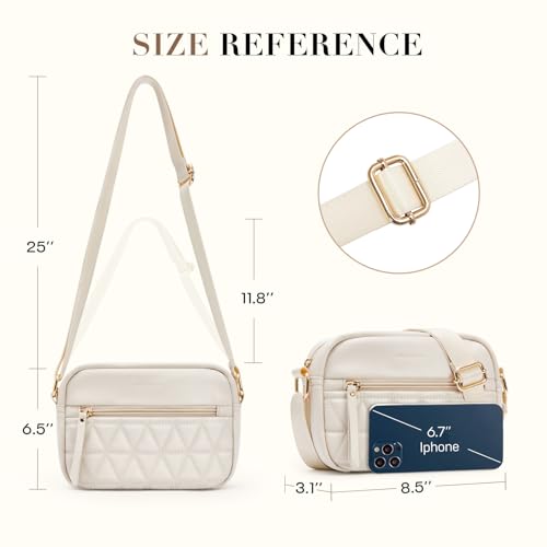 Image of Missnine Small Crossbody Purse Women Quilted Crossbody Bags Soft Leather Shoulder Handbags with Adjustable Strap