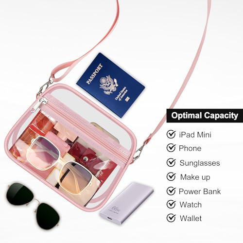 Image of USPECLARE Clear Bag for Stadium Events Clear Sports Fan Handbags Purses | Unisex 0.4 mm Thickened Waterproof PVC,Approved for Concerts,Game Days,Outdoor Events