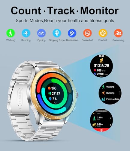 LIGE Smartwatch Herren,1.43" AMOLED/400 mAh Sportuhr Herren mit Appel Bluetooth Schlafüberwachung Herzfrequenz 100+Sportmodus,IP68 wasserdichte Smart Watch für Android iOS