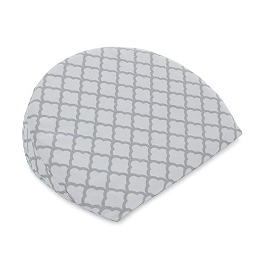 Boppy Pregnancy Wedge, Scallop Trellis Gray and White, Maternity Wedge with removable jersey cover