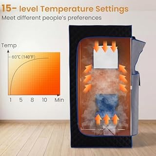 COSTWAY Portable Steam Sauna Box, Sauna Tent w/ 1200W 3L Steamer, 15-Level Temperature, Remote Control, 99-Min Timer, Foldable Chair, Personal Home Spa for Full Body Relaxation, 35'' x 35'' x 71''