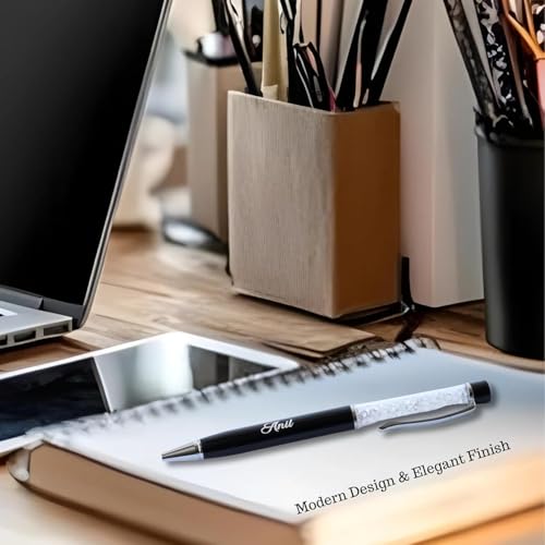 Image of Personalized Pen with Name Engraved I Metal Classy Customized Roller Ball Pens I Comfortable to Hold & Write I Gift for Men & Women Birthday Corporate Gifting (Crsystal Pen)