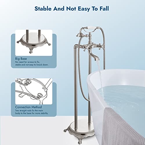 Robinet debout baignoire au sol bronze avec spray main LWX - 7