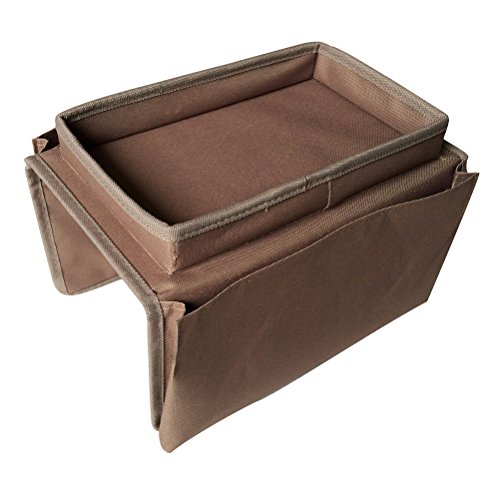 Organizador de descanso de braço para sofá VORCOOL com 4 bolsos e bandeja para porta-copos para sofá