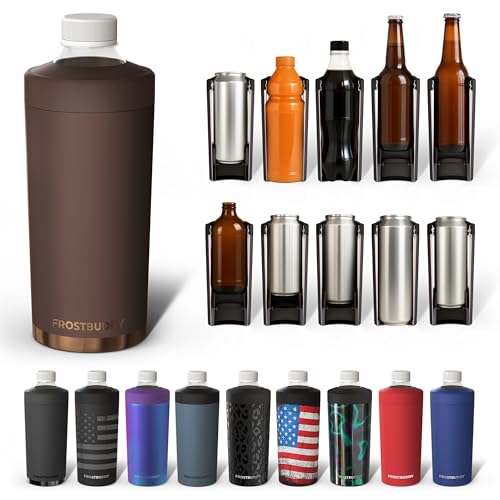 Universal Buddy XL Can Cooler by Frost Buddy - Fits 12-ounce, 16-ounce, 20-ounce, and 24-ounce Cans and Bottles - Keep Your Drinks Refreshingly Chilled for over 12 hours. (Espresso)