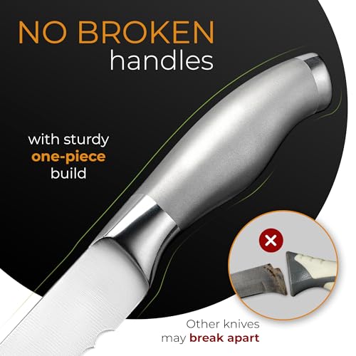 Orblue Serrated Bread Knife with Upgraded Stainless Steel Razor Sharp Wavy Edge Width - Bread Cutter Ideal for Slicing Homemade Bread, Bagels, Cake (8-Inch Blade with 5-Inch Handle) by Orblue - Image 2