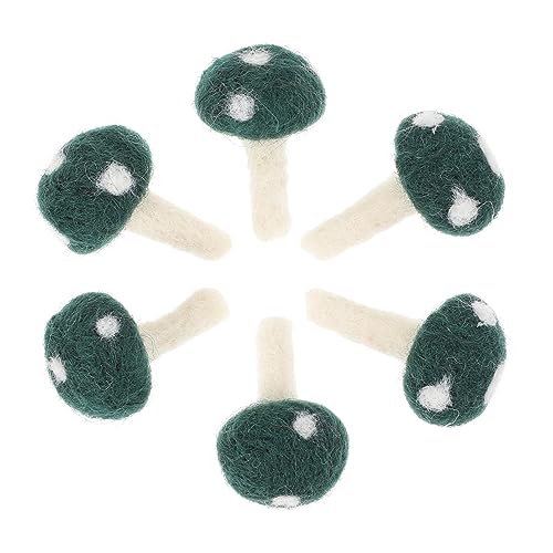Beatifufu 6Pcs Felt Mushroom Decor for Hairbands and Brooch Making Lovely Felt Accessories for Creative Crafts and Unique