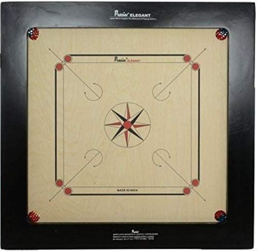 Precise Carrom Board Game Ply Wood with Coin, Striker & Powder Approved by Carrom Federation of India & International Carrom Federation - Jumbo 36mm