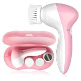 TOUCHBeauty Silicone Brosse Nettoyante Visage Électrique Pour Peau Sensible, 3 Têtes Interchangeables Et Étui De Voyage, 2 Vitesses Réglables, Nettoyage Profond Et Exfoliation Douce