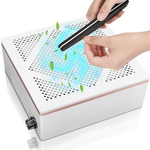 Sugador de Po de Manicure, Coletor de Pó Ultra-Silencioso 110V-220V, Filtro Reutilizável, Absorve Rapidamente os Resíduos de Manicura