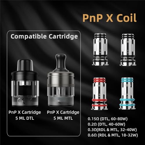 PnP X Coil VOOPOO 0.15 ohm bobine DTL pour kit Drag S2 et Argus Pro 2