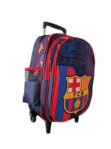 Mochila Escolar Futebol Barça Rodinhas Tam G Meninos Infantil