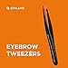 STALEKS PRO Expert 11 Type 5b Professional Eyebrow Tweezers (Black) – Pointed Stainless Steel for Spot Correction & Ingrown Hair Removal