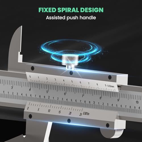 Vernier Caliper, Non Digital 6 Inch HARDELL Stainless Steel Caliper Measuring Tool, Inside/Outside/Depth and Step Measurement, 0.001\"/0.02mm High Precision Durable Slide Micrometer