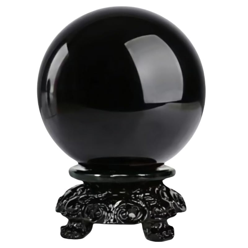 Obsidienne noire en sphère de 30mm pour harmoniser l'énergie de votre bureau