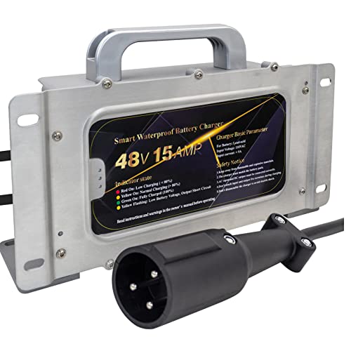 Captok 48V 15Amp Club Car Waterproof Battery Charger For 48 Volt Golf Carts #TOP3
