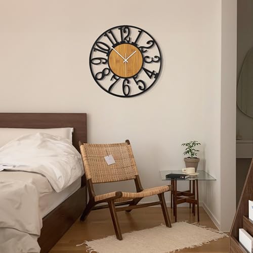 LEIKE-Large-Wall-ClocksSilentNon-TickingBattery-Operated-Rustic-Round-Modern-Big-Wood-Wall-Clock-for-Living-Room-BedroomKitchenFarmhouseOfficeHome-Decor LEIKE Large Wall ClocksSilentNon TickingBattery Operated Rustic Round Modern Big Wood Wall Clock for Living Room BedroomKitchenFarmhouseOfficeHome Decor