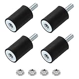 QUARKZMAN 4 Stück Gummipuffer M6x18mm, 20x30mm Gummifuß Naturgummi Mit Schraube Verzinkter Stahl Antivibrationspuffer für Luftkompressoren Pumpen Motoren Industriemaschinen